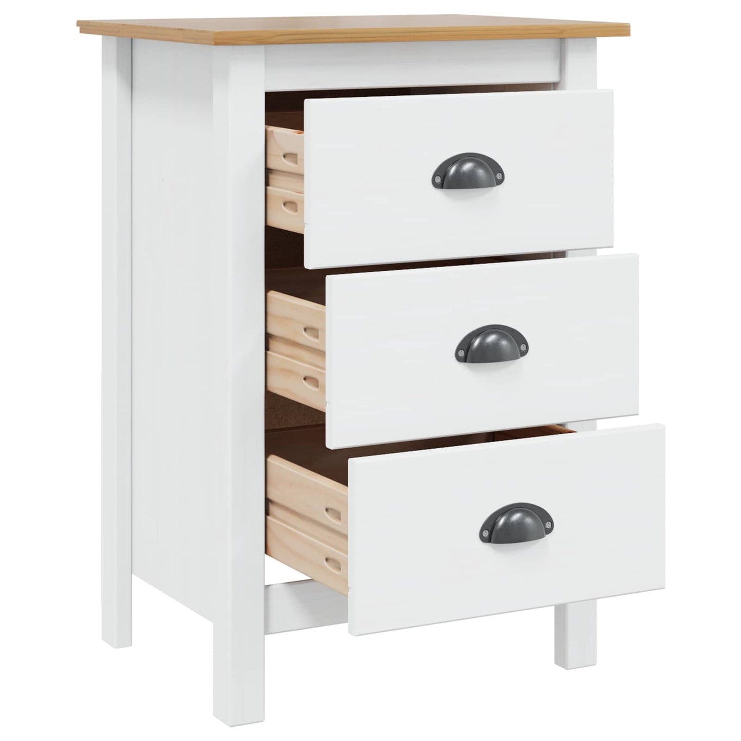 Bedside Cabinet HILL White and Honey Brown 46 x 35 x 65 cm