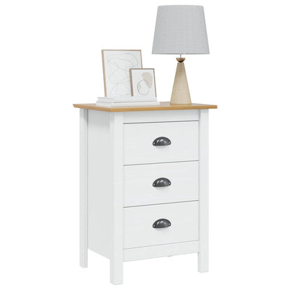 Bedside Cabinet HILL White and Honey Brown 46 x 35 x 65 cm