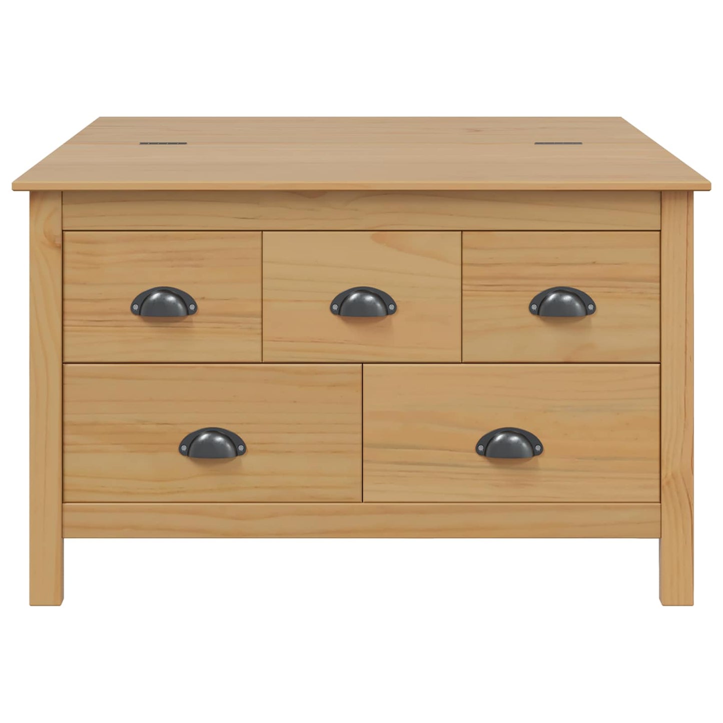 Coffee Table with Drawer HILL Honey Brown 79.5 x 79.5 x 49 cm