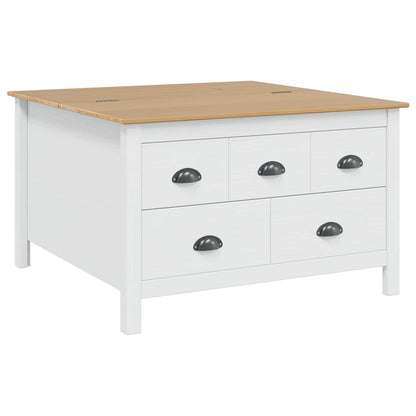 Coffee Table HILL White and Honey Brown 79.5 x 79.5 x 49 cm