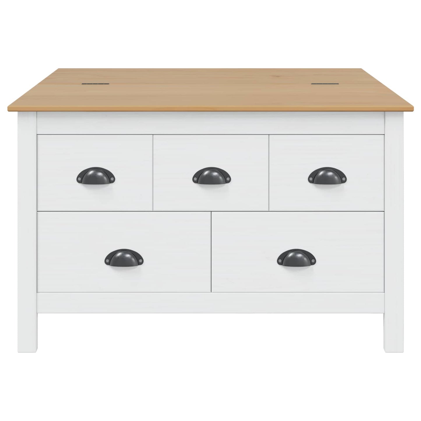 Coffee Table HILL White and Honey Brown 79.5 x 79.5 x 49 cm