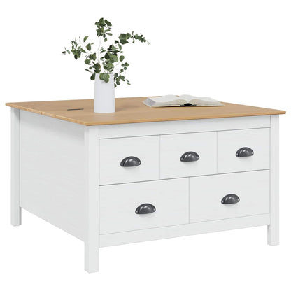 Coffee Table HILL White and Honey Brown 79.5 x 79.5 x 49 cm