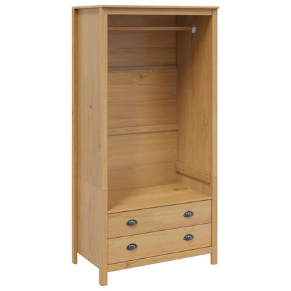 Wardrobe HILL Honey Brown 84 x 50 x 170 cm Solid Pine Wood