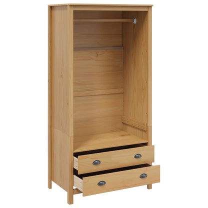 Wardrobe HILL Honey Brown 84 x 50 x 170 cm Solid Pine Wood