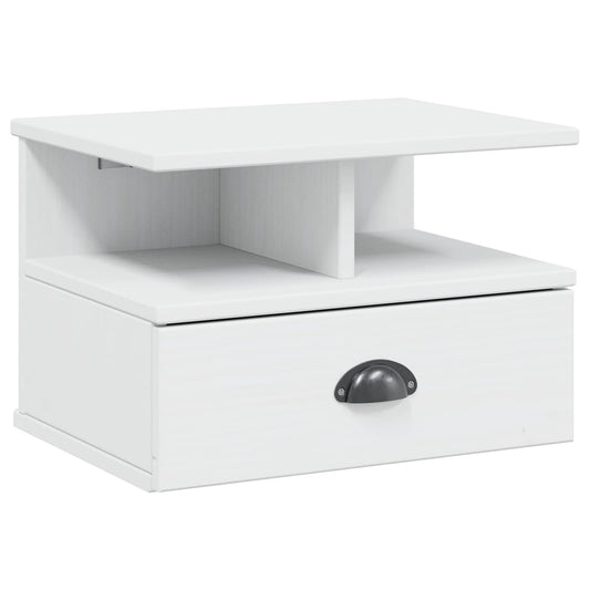 Bedside Cabinet HILL White 40 x 31 x 27 cm Solid Pine Wood