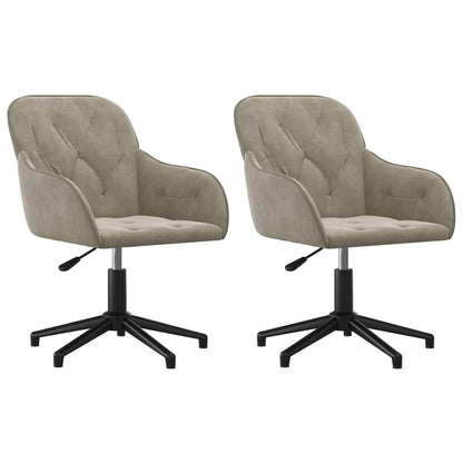 Dining Chair 2 pcs Light Grey 55 x 59.5 x 77 cm Velvet