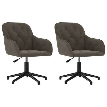 Dining Chair 2 pcs Dark Grey 55 x 59.5 x 77 cm Velvet