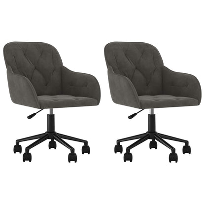 Dining Chair 2 pcs Dark Grey 55 x 59.5 x 77 cm Velvet