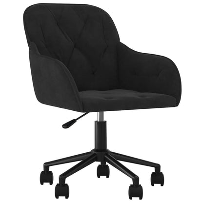 Dining Chair with Wheel 2 pcs Black 55 x 59.5 x 77 cm Velvet