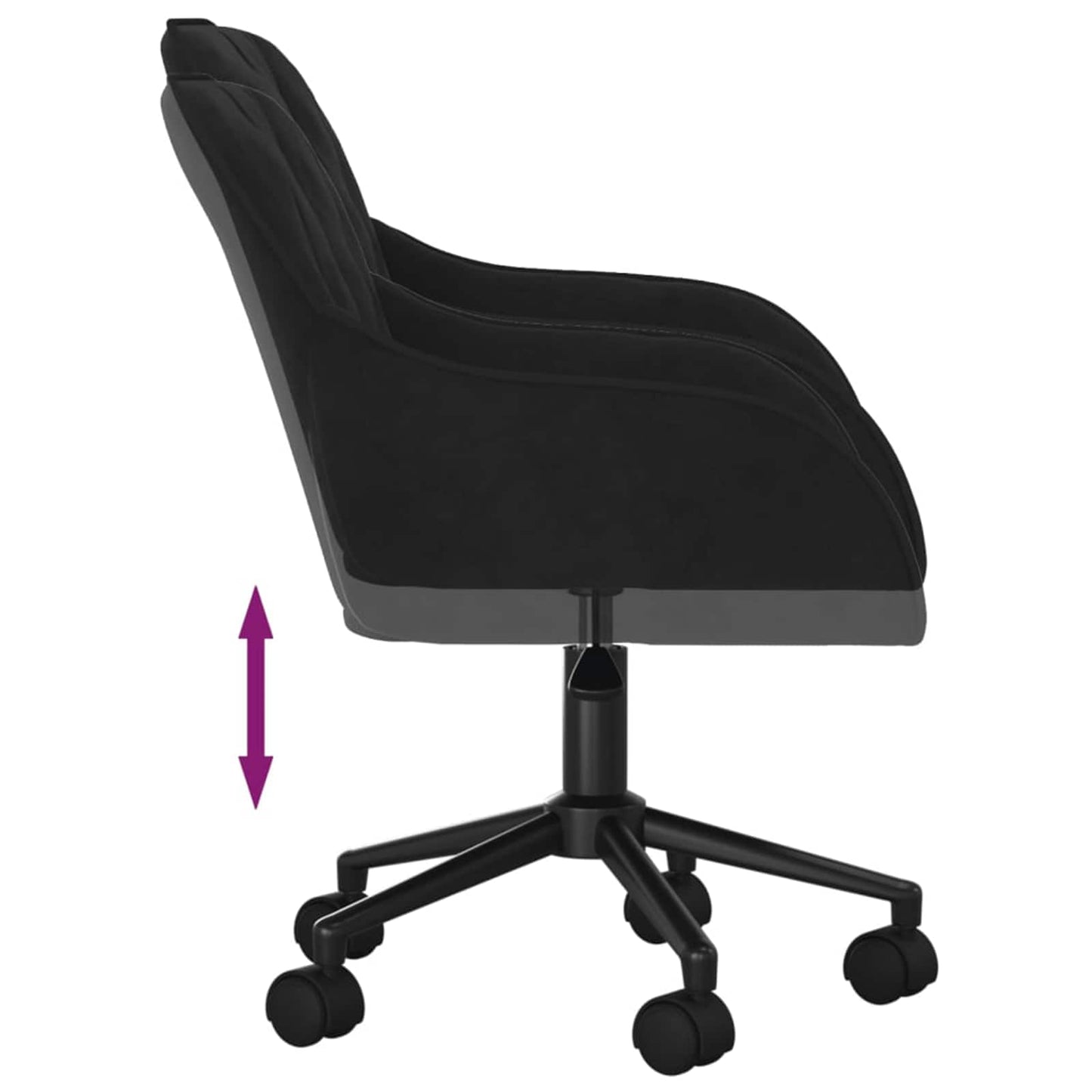 Dining Chair with Wheel 2 pcs Black 55 x 59.5 x 77 cm Velvet