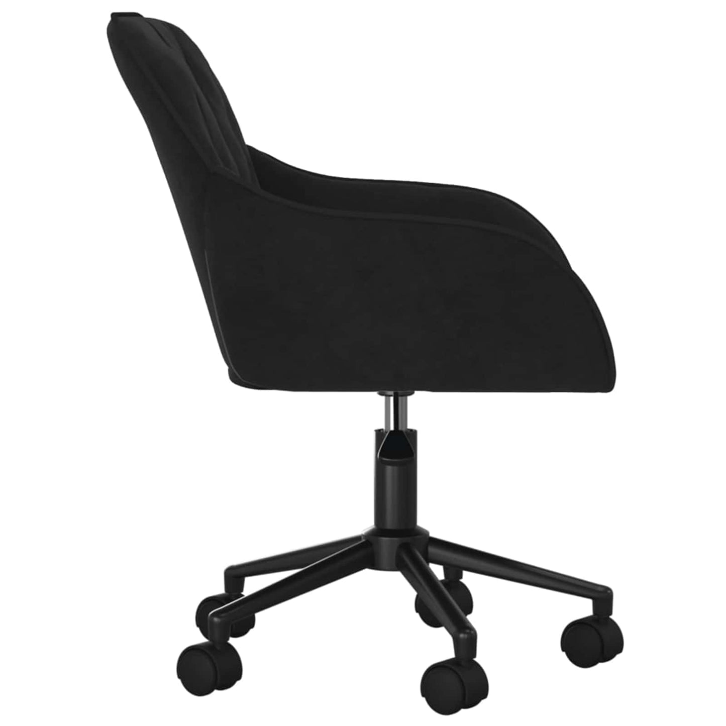 Dining Chair with Wheel 2 pcs Black 55 x 59.5 x 77 cm Velvet