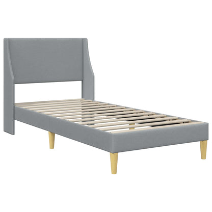 Bed Frame with Mattress Light Grey 90 x 190 cm Fabric