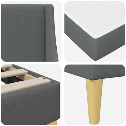 Bed Frame with Mattress Dark Grey 180 x 200 cm Fabric