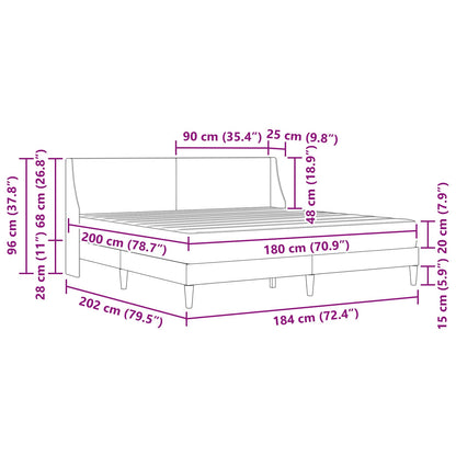 Bed Frame with Mattress Dark Grey 180 x 200 cm Fabric