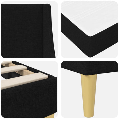 Bed Frame with Mattress Black 180 x 200 cm Fabric