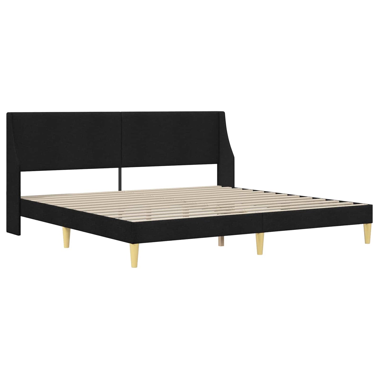 Bed Frame with Mattress Black 180 x 200 cm Fabric