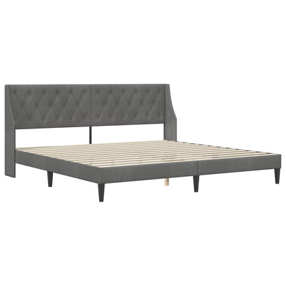 Bed Frame with Mattress Dark Grey 180 x 200 cm Velvet