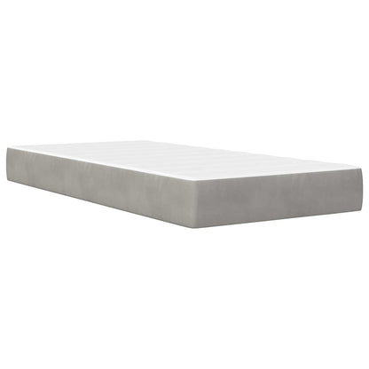 Bed Frame with Mattress Light Grey 90 x 190 cm Velvet