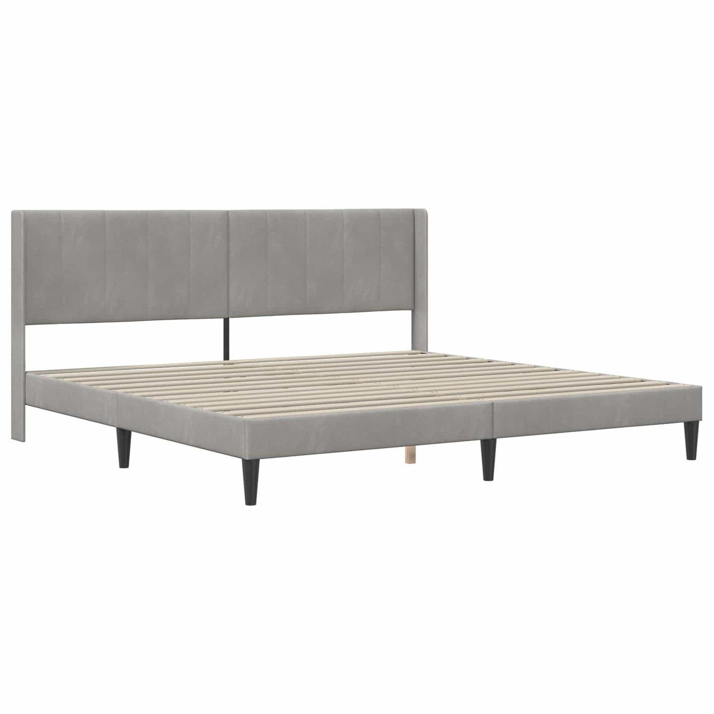 Bed Frame with Mattress Light Grey 180 x 200 cm Velvet