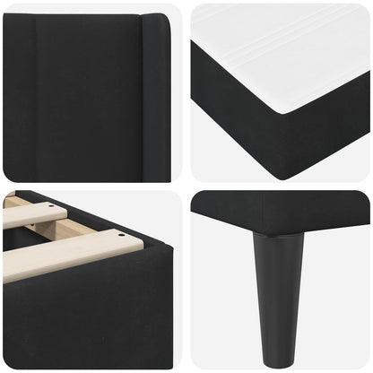 Bed Frame with Mattress Black 180 x 200 cm Velvet