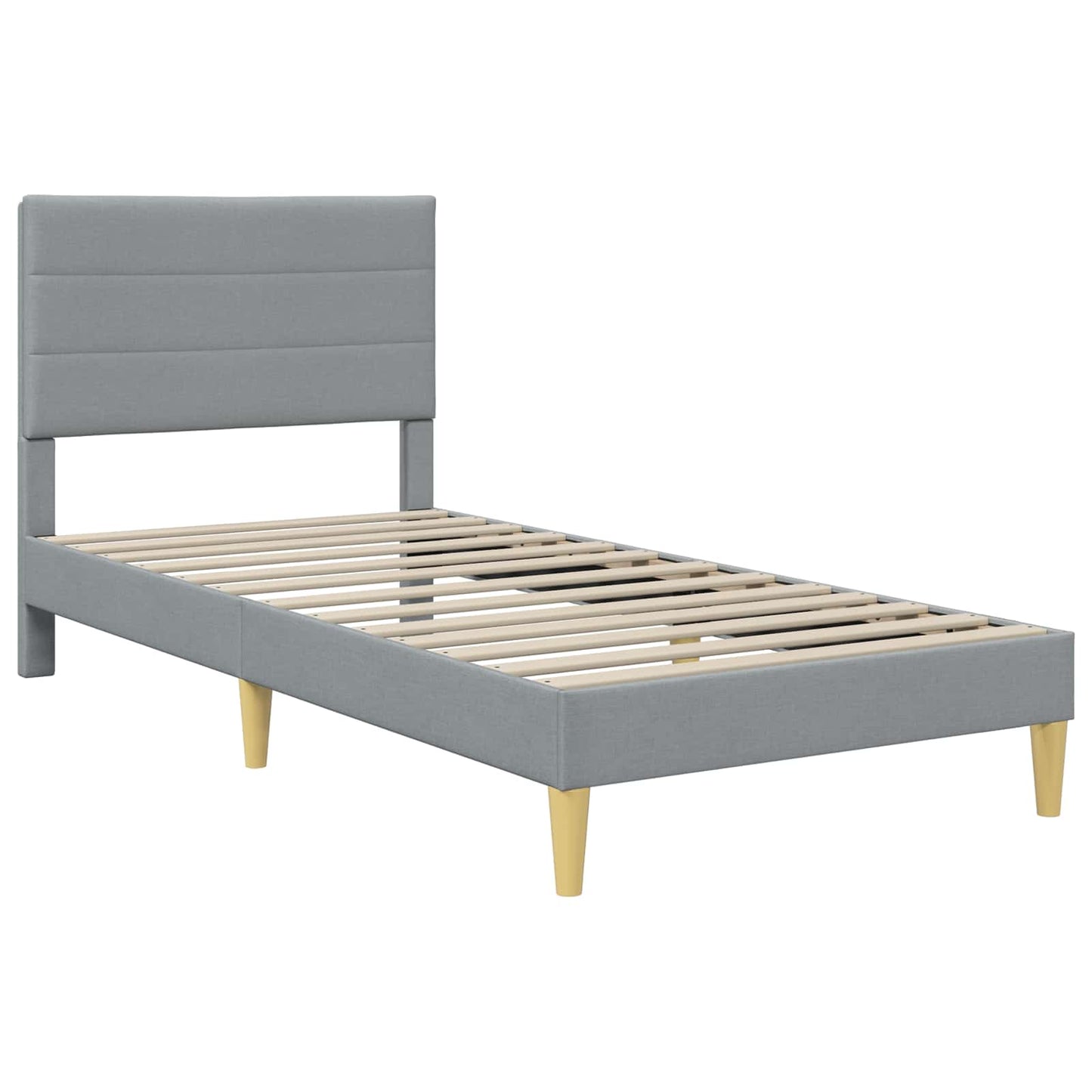 Bed Frame with Mattress Light Grey 90 x 190 cm Fabric