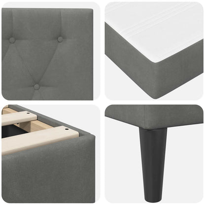 Bed Frame with Mattress Dark Grey 180 x 200 cm Velvet