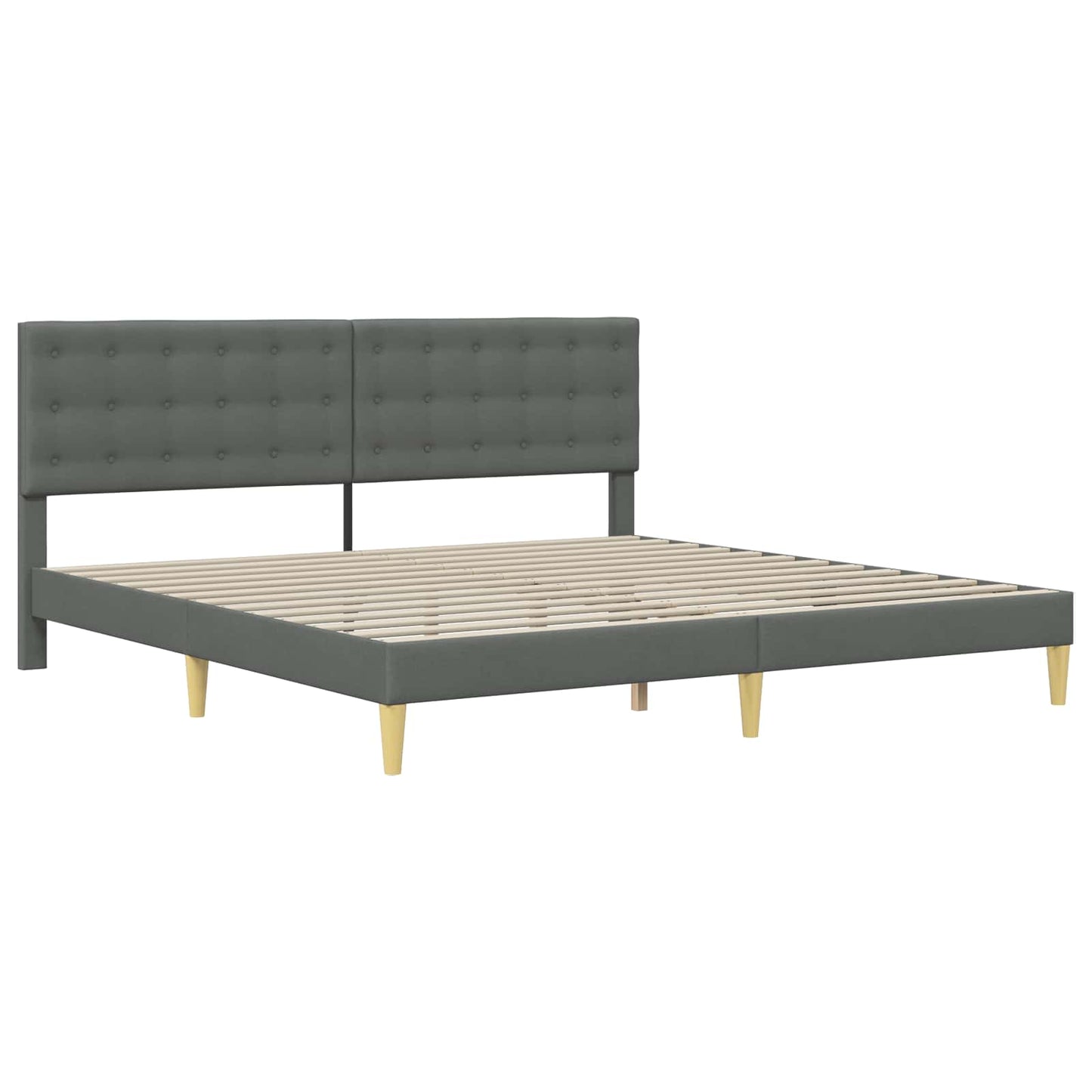 Bed Frame with Mattress Dark Grey Fabric