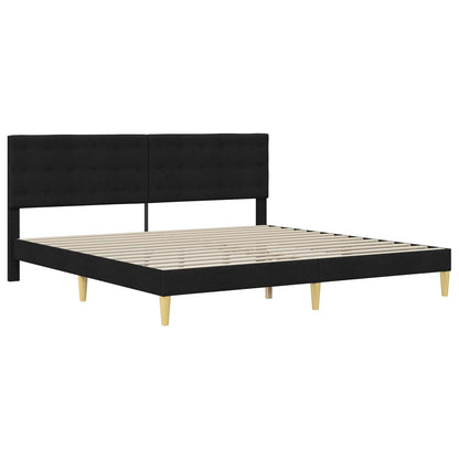 Bed Frame with Mattress Black 180 x 200 cm Fabric