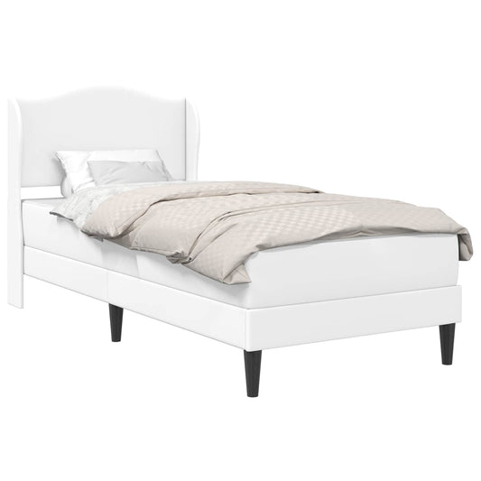 Bed Frame with Headboard White 90 x 190 cm Faux Leather