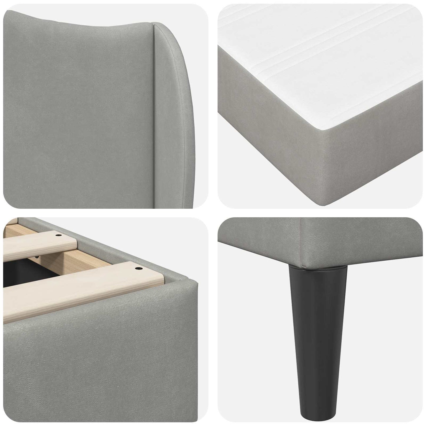 Bed Frame with Headboard Light Grey 90 x 190 cm Velvet