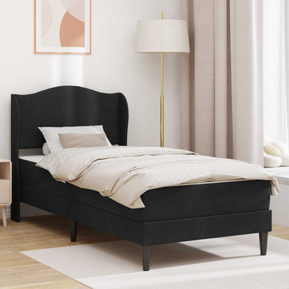 Bed Frame with Headboard Black 90 x 190 cm Velvet