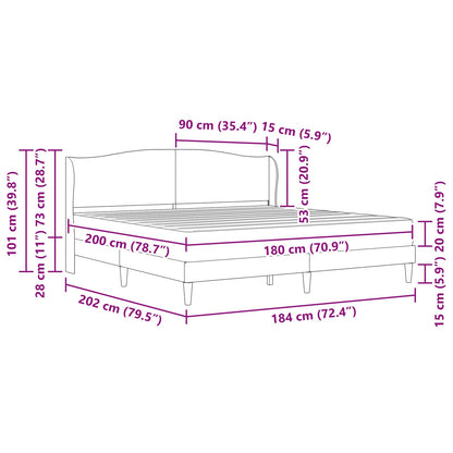 Bed Frame with Headboard Black 180 x 200 cm Velvet