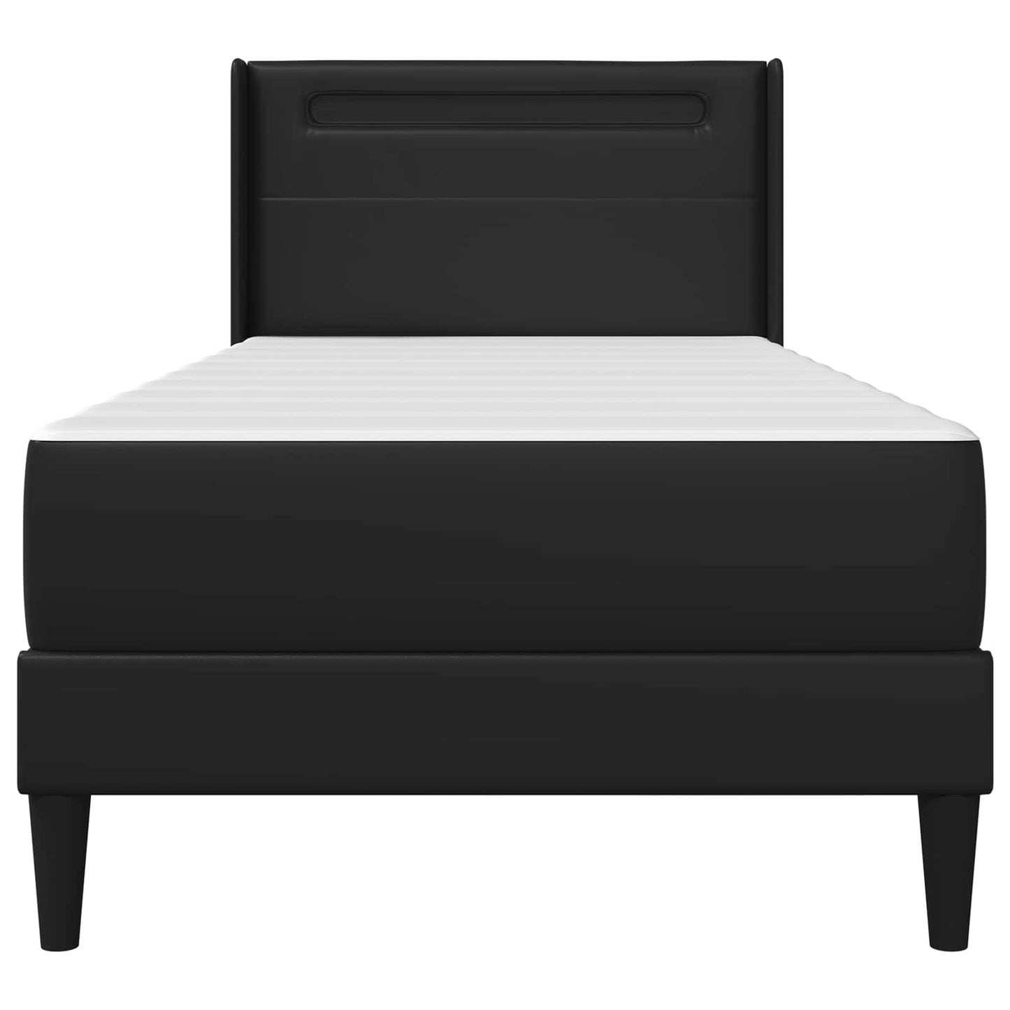 Bed Frame with LED Strip Lights Black 90 x 190 cm Faux Leather