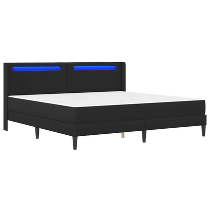 Bed Frame with LED Strip Lights Black 180 x 200 cm Faux Leather