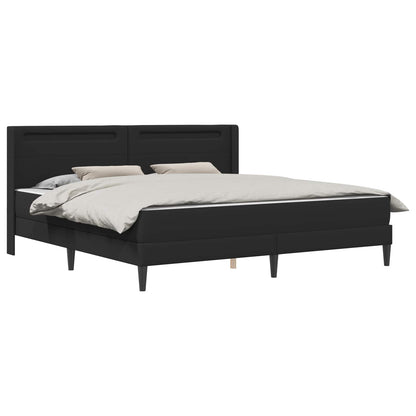 Bed Frame with LED Strip Lights Black 180 x 200 cm Faux Leather