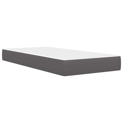 Bed Frame with LED Strip Lights Grey 90 x 190 cm Faux Leather