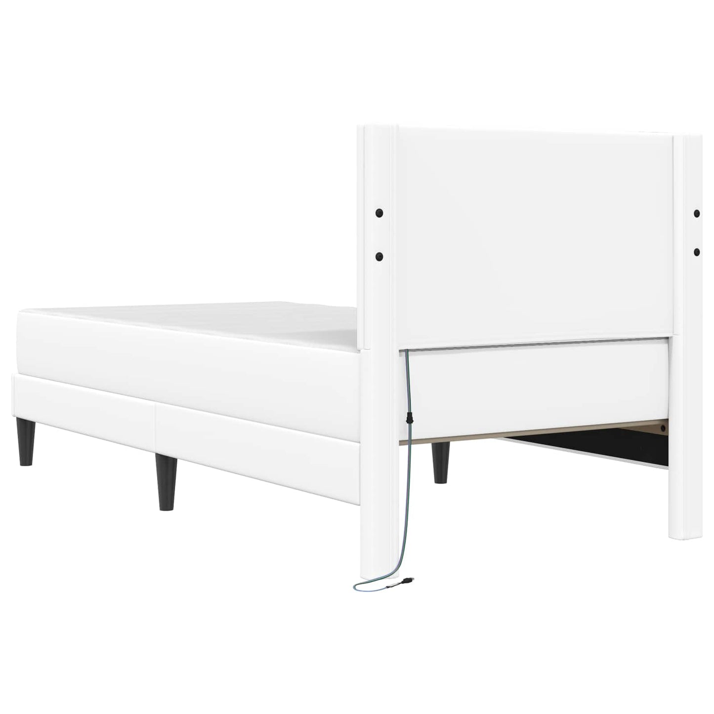 Bed Frame with LED Strip Lights White 90 x 190 cm Faux Leather