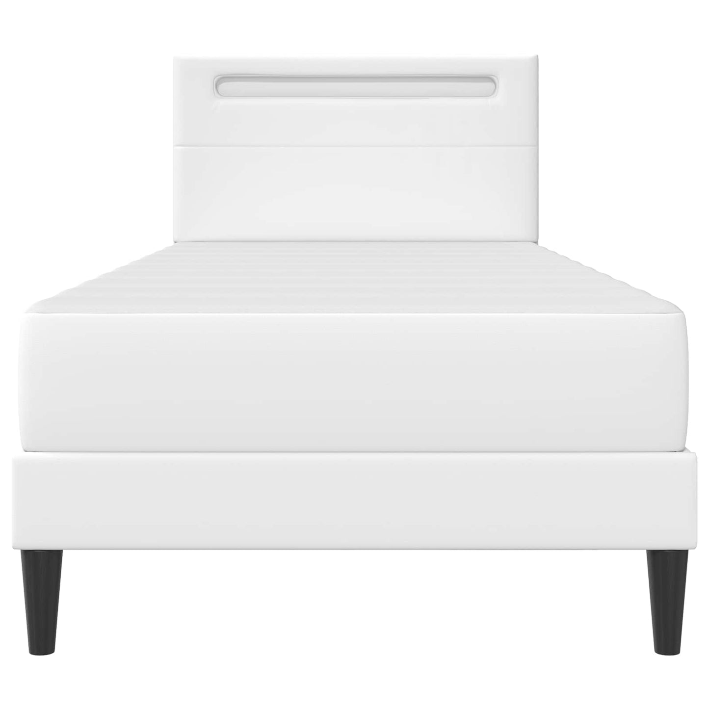 Bed Frame with LED Strip Lights White 90 x 190 cm Faux Leather