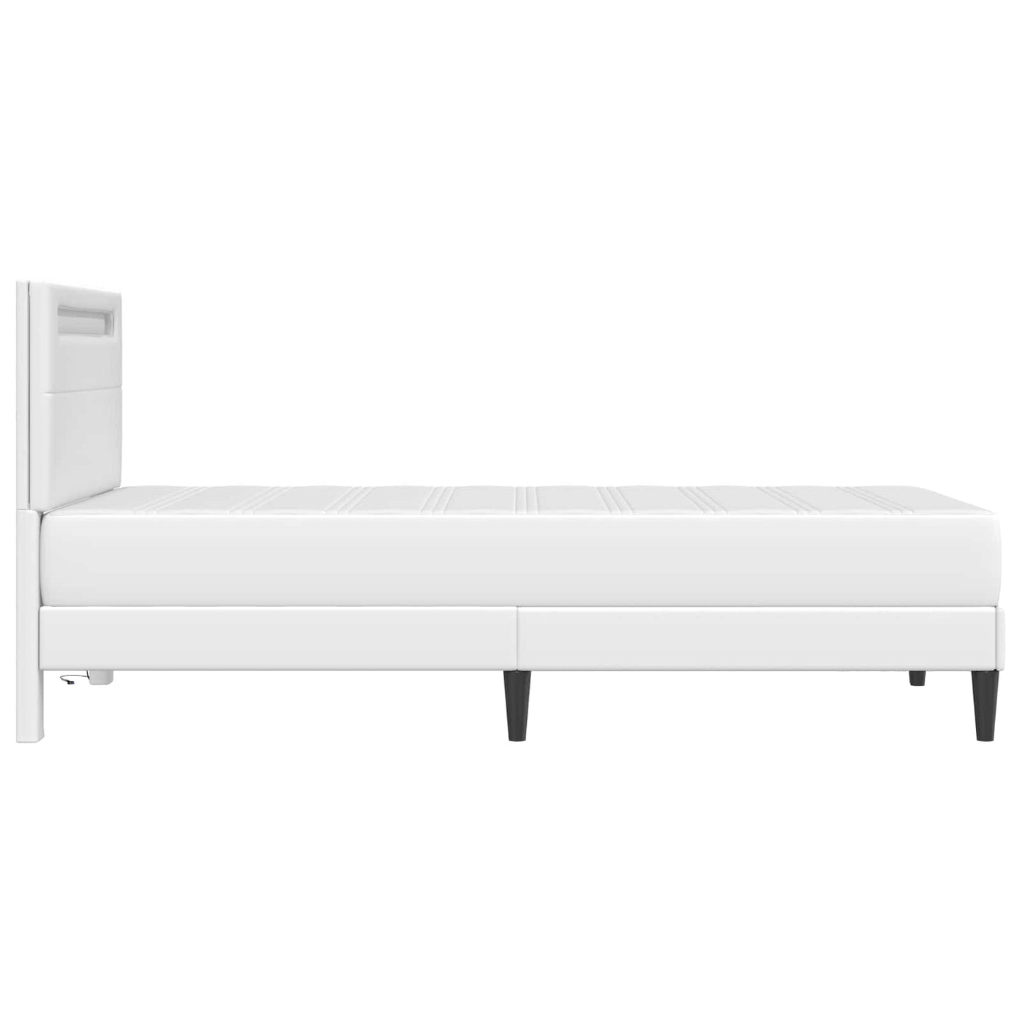 Bed Frame with LED Strip Lights White 90 x 190 cm Faux Leather