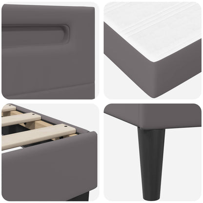 Bed Frame with LED Strip Lights Grey 180 x 200 cm Faux Leather