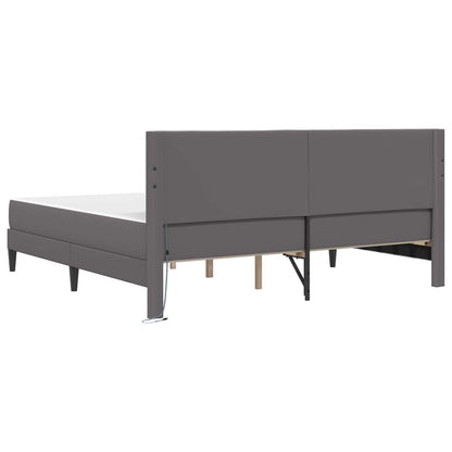 Bed Frame with LED Strip Lights Grey 180 x 200 cm Faux Leather