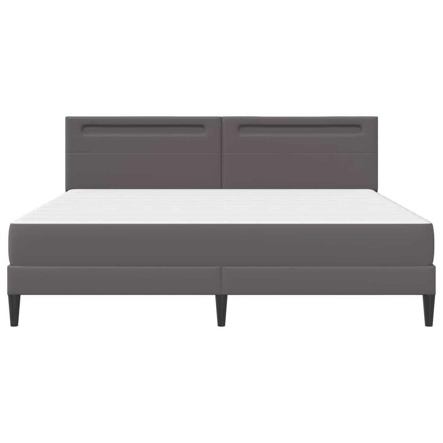 Bed Frame with LED Strip Lights Grey 180 x 200 cm Faux Leather