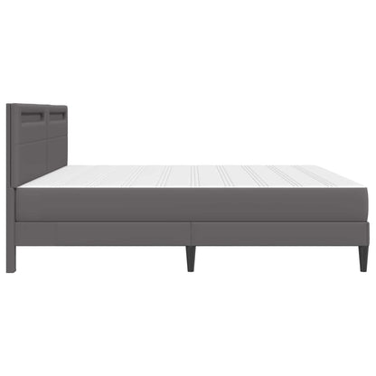 Bed Frame with LED Strip Lights Grey 180 x 200 cm Faux Leather