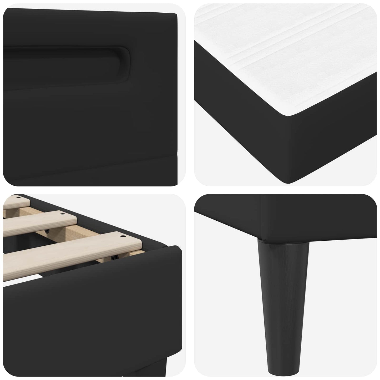 Bed Frame with LED Strip Lights Black 180 x 200 cm Faux Leather