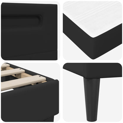 Bed Frame with LED Strip Lights Black 180 x 200 cm Faux Leather