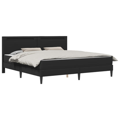 Bed Frame with LED Strip Lights Black 180 x 200 cm Faux Leather