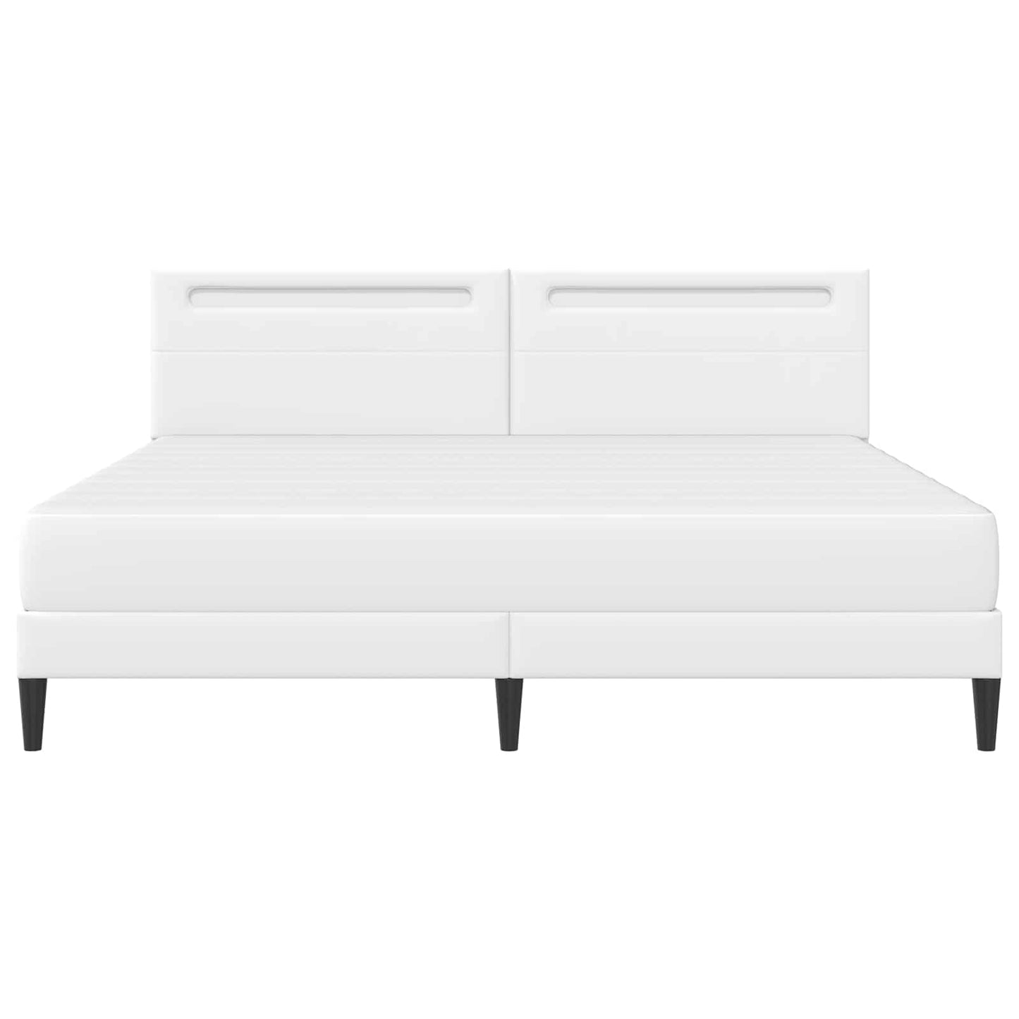 Bed Frame with LED Strip Lights White 180 x 200 cm Faux Leather