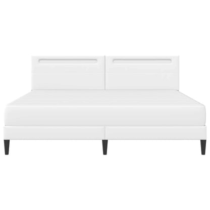 Bed Frame with LED Strip Lights White 180 x 200 cm Faux Leather