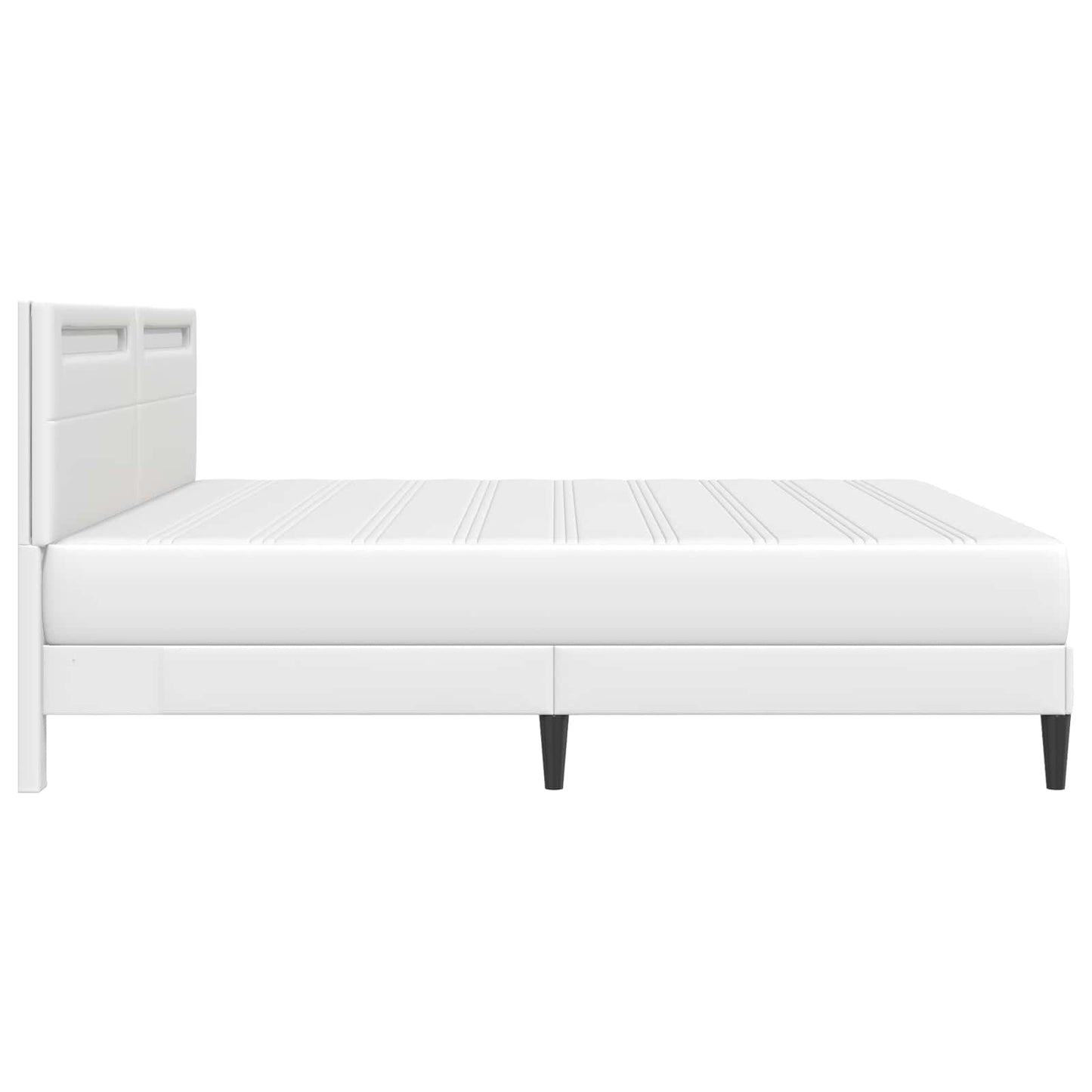 Bed Frame with LED Strip Lights White 180 x 200 cm Faux Leather