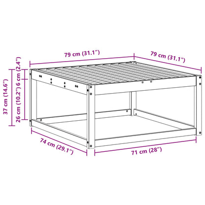 Outdoor Footstool Solid Acacia Wood White 79 x 79 x 37 cm